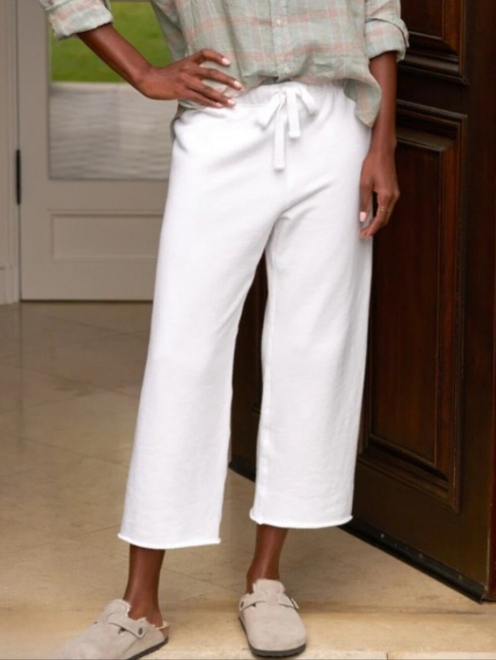 NWOT Frank & Eileen Catherine Soft Fleece White Sweatpants